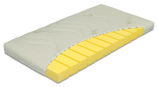 OUTLET // Børnemadras til baby og junior - 66 x 104 x 10 cm koldskum med Aloe Vera betræk