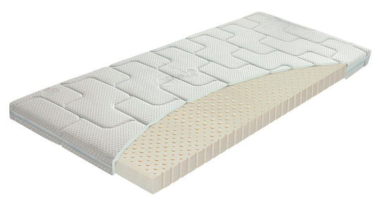 Topmadras 6 cm med antibakterielt betræk og fyld af latex (7 zoner)
