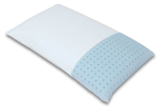 Traditionelt formet hovedpude med vaskbart betræk og fyld af ventilerende Lazy Foam