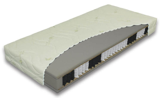 Springmadras 19 cm med posefjedre (7 zoner), Nightfly skum og vaskbart Aloe Vera betræk - hårdhed 3 af 5 - i specialmål