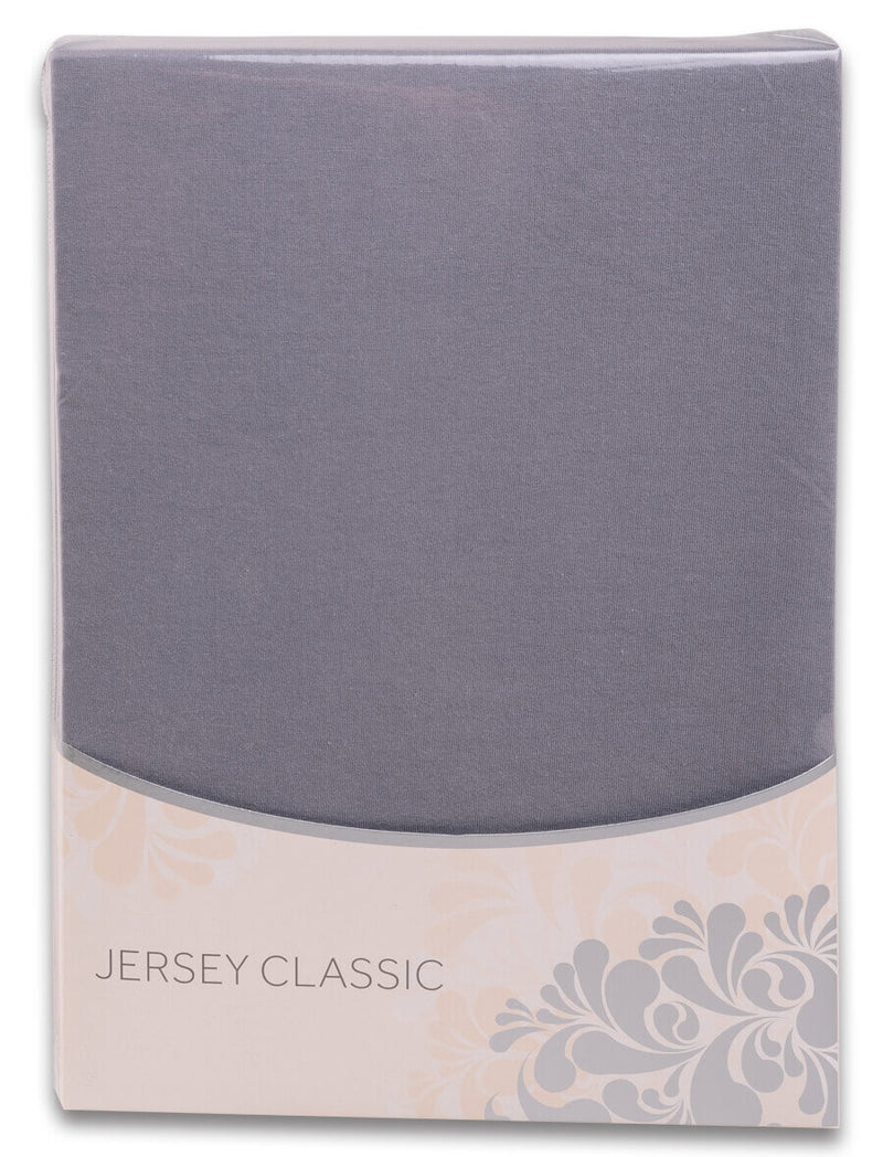 Jersey stræklagen - grå - flere størrelser - 100 % bomuld - i emballage