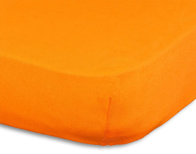 Jersey stræklagen - orange - flere størrelser - 100 % bomuld - detalje