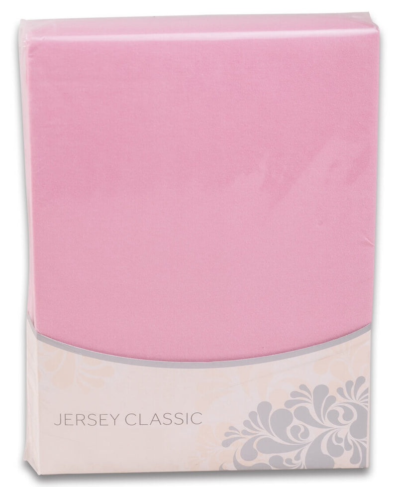 Jersey stræklagen - pink - flere størrelser - 100 % bomuld - i emballage