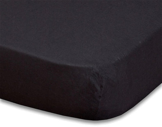 Jersey stræklagen - sort - flere størrelser - 100 % bomuld